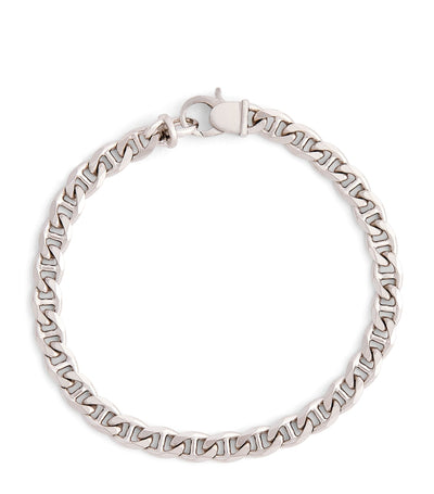 Harrods Tom Wood Jude Chain Bracelet in White Rhodium Plated Sterling Silver 6mm- Buy online at McGrocer