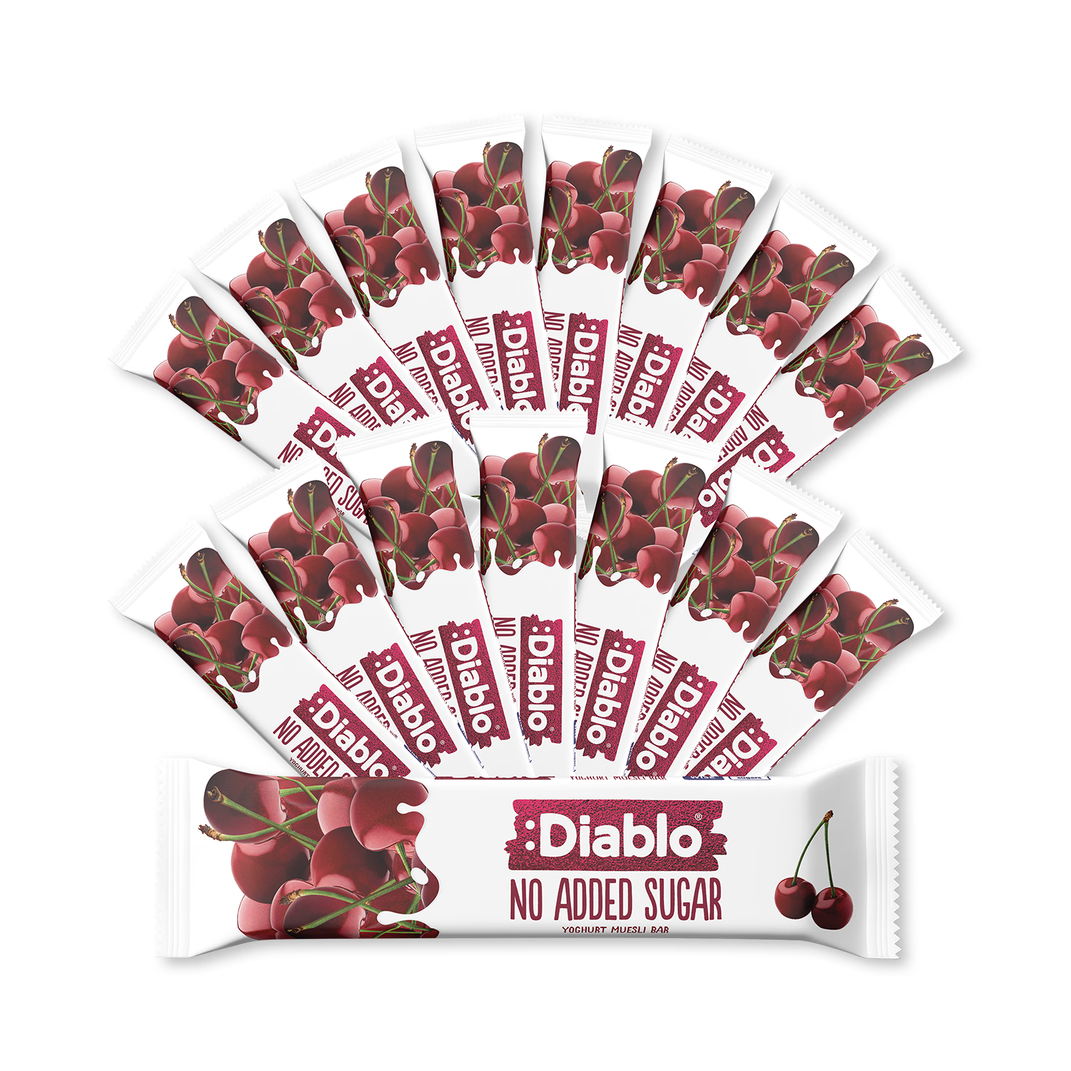 Diablo muesli bar no added sugar cherry 30g pack, UK version
