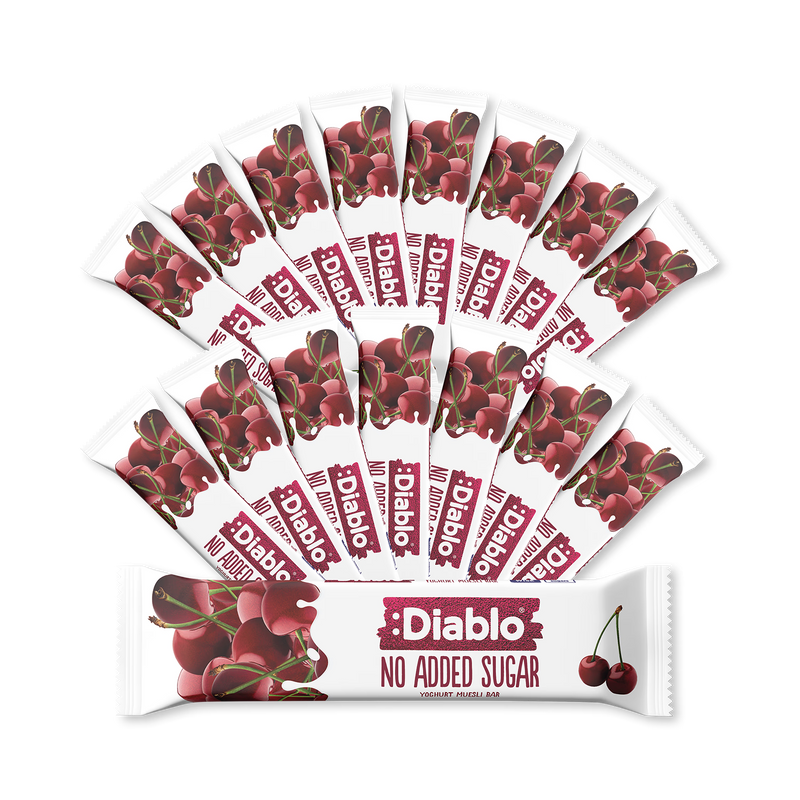 Diablo muesli bar no added sugar cherry 30g pack, UK version
