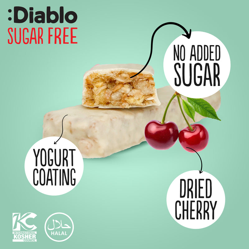 Diablo muesli bar no added sugar cherry 30g pack, UK version