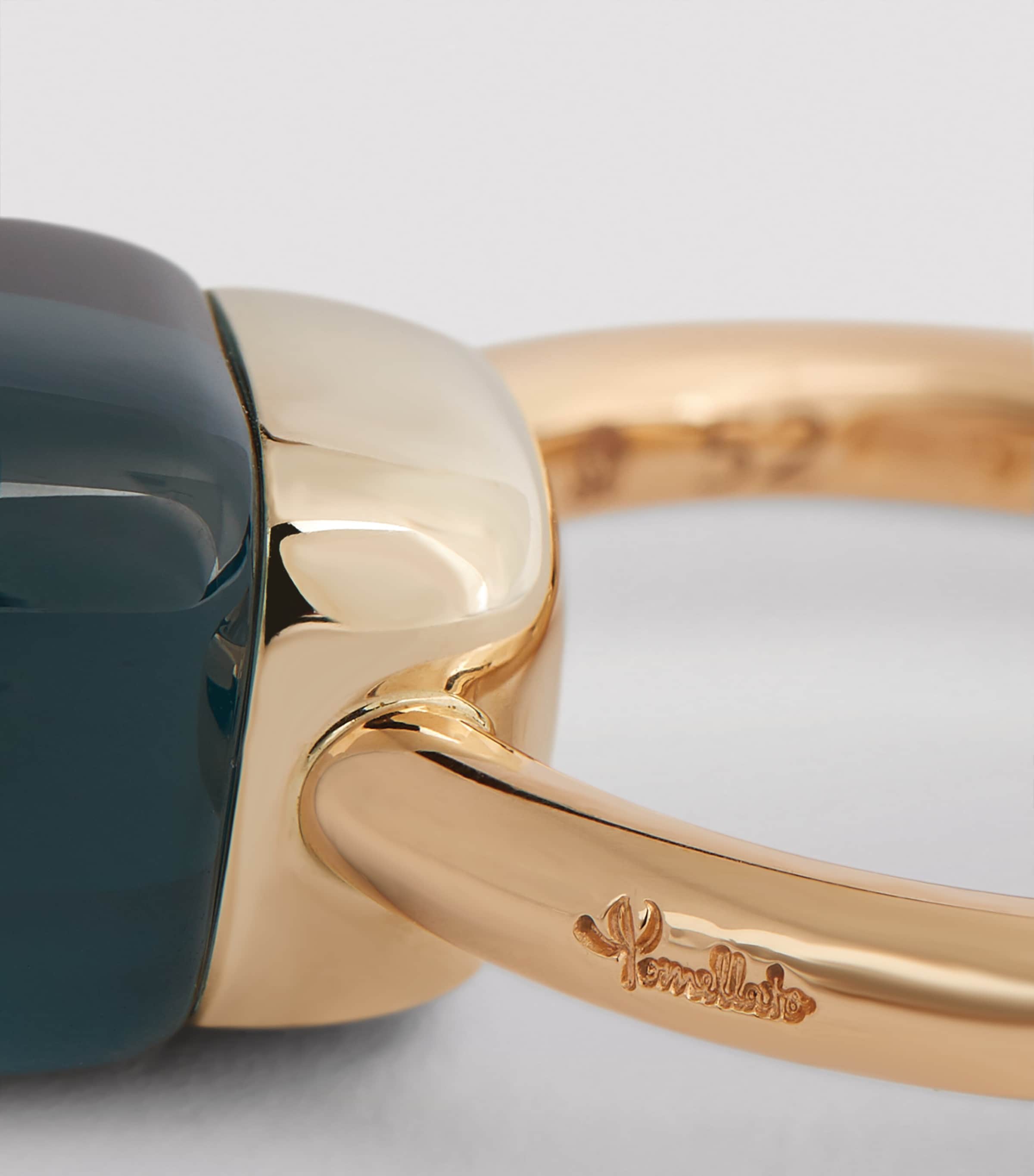 Pomellato Nudo Classic ring rose white gold London topaz, imported from the UK