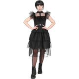 Smiffys Adult Gothic Prom Costume with mesh frills - British product