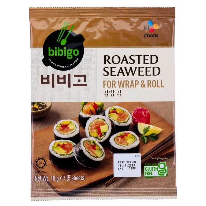 CJ Bibigo roasted seaweed for wrap and roll (British brand)