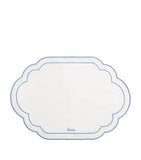 Harrods linen embroidered placemat in pastel pink, UK version