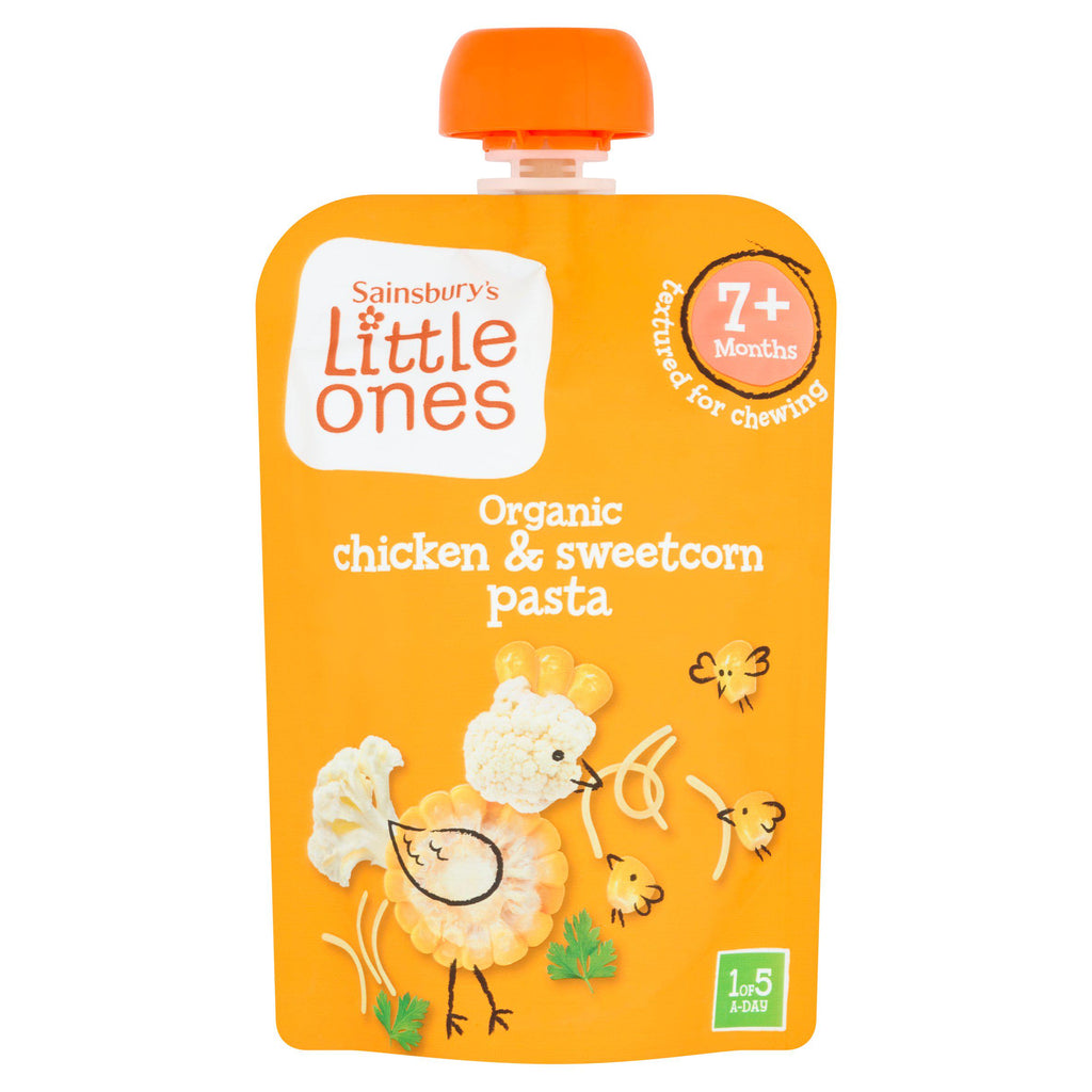 Sainsbury's Little Ones Organic Chicken & Sweetcorn Pasta 7+ Months 130g