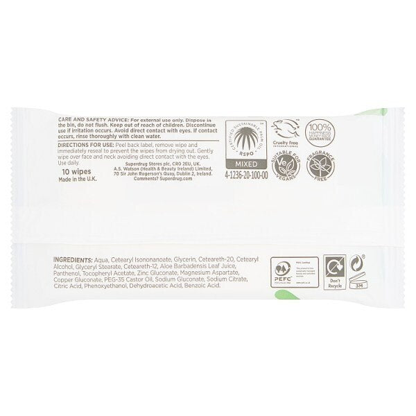 Superdrug Cosmetic Travel Wipes 10