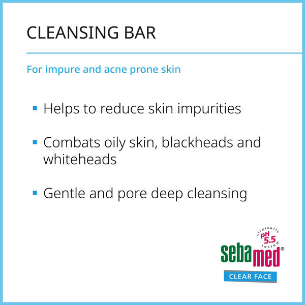 Sebamed clear face cleansing bar 100g (British brand)