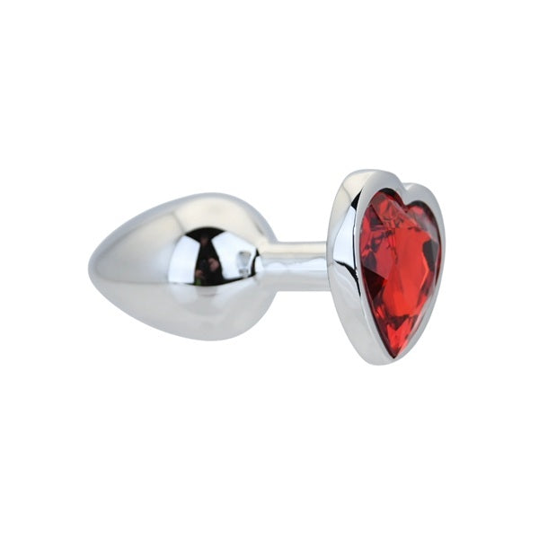 Loving Joy heart-shaped butt plug with red stone small (British brand)