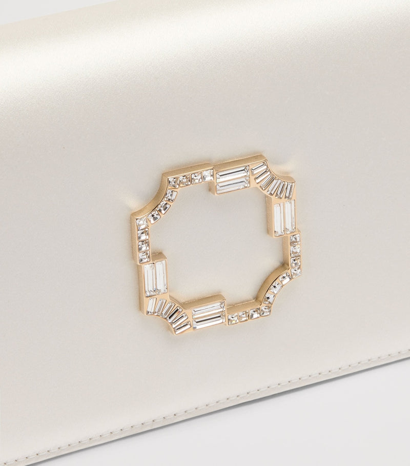 Malone Souliers satin Vivien clutch bag with crystal embellishments - British product