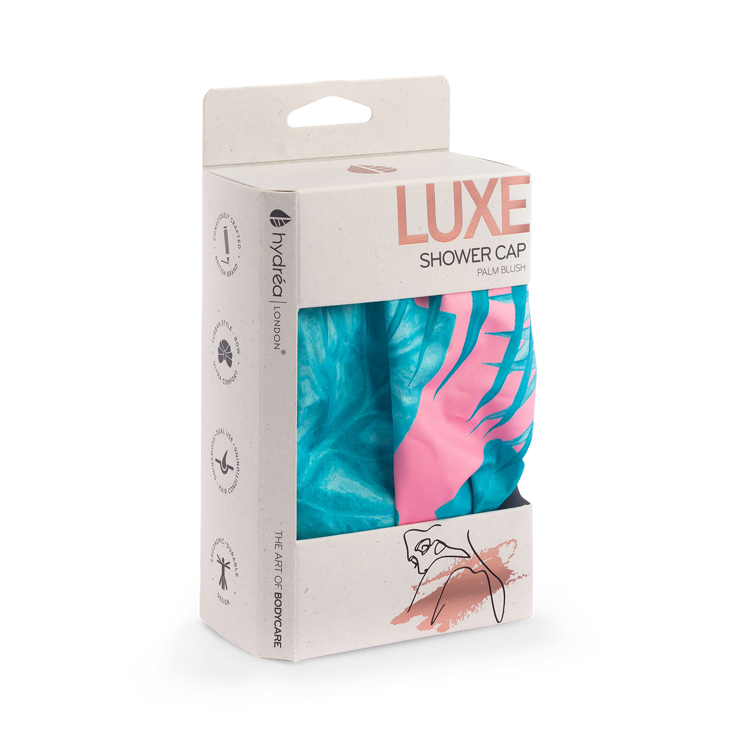 Hydréa London shower cap palm blush - British product