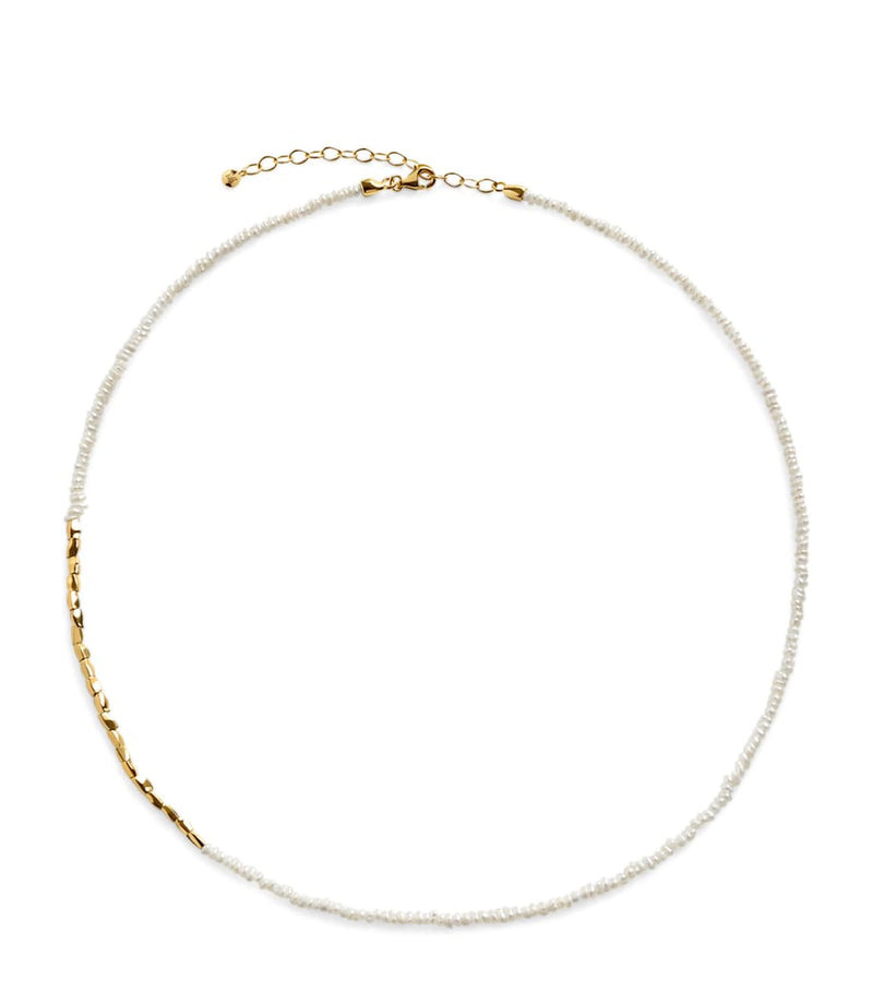 Monica Vinader gold vermeil baroque pearl necklace, UK version