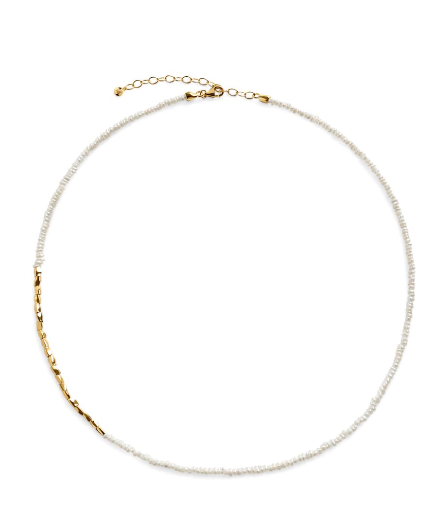 Monica Vinader gold vermeil baroque pearl necklace, UK version