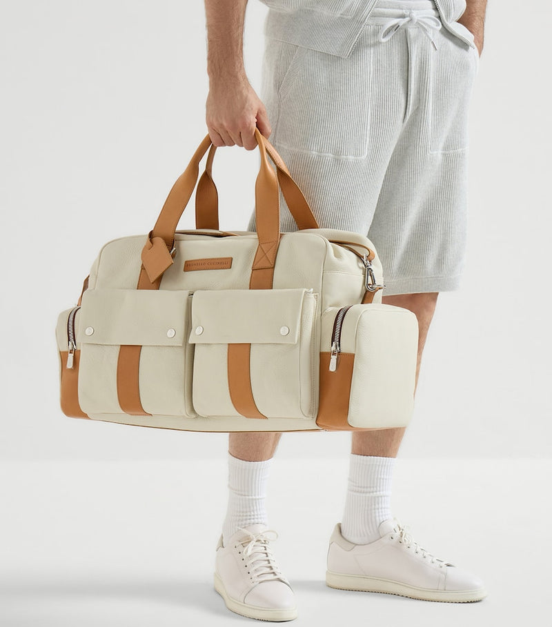 Brunello Cucinelli grained calfskin leisure bag 24x56cm - British product