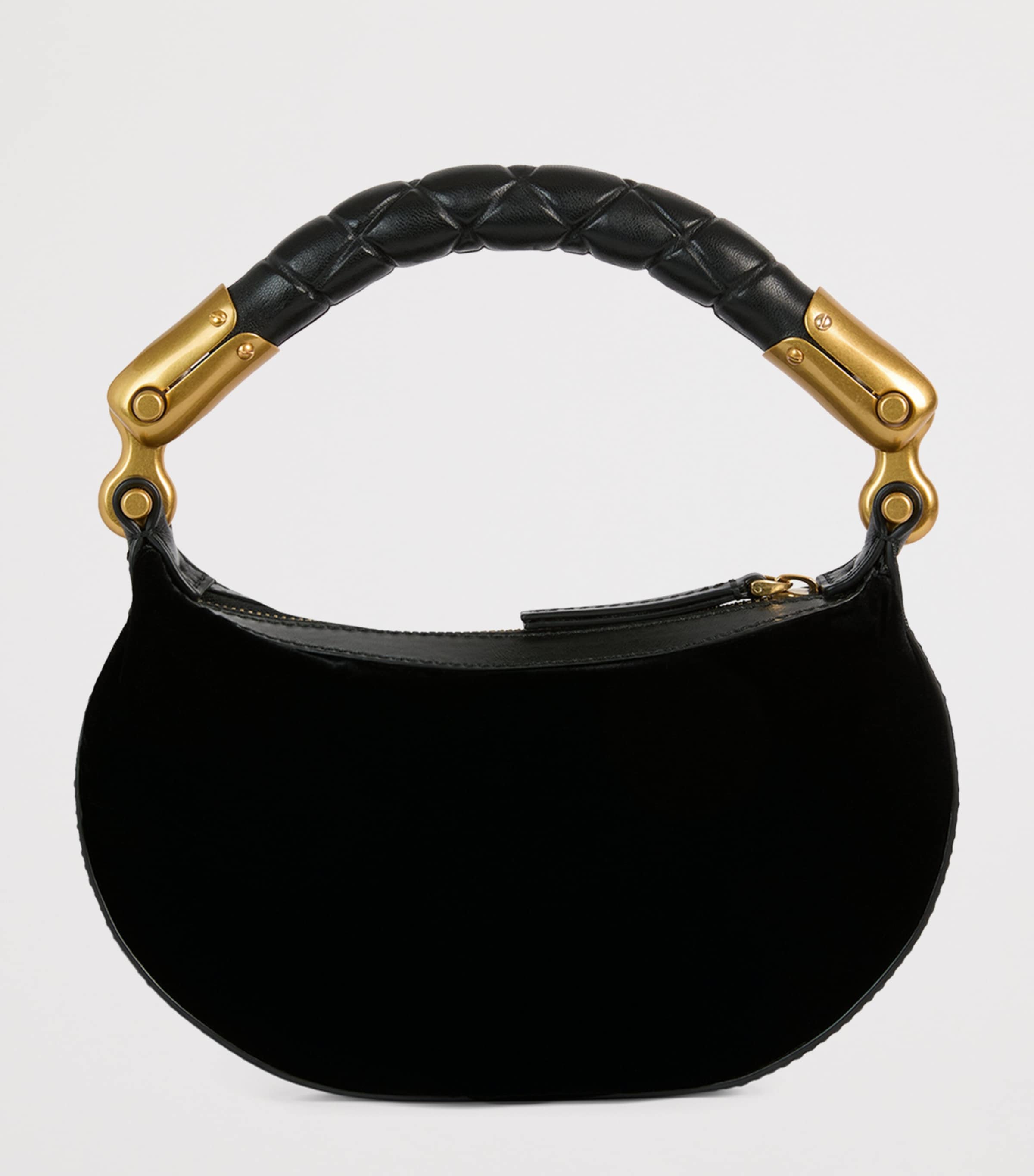 Balmain Mini Velvet Ebene top-handle bag - British product