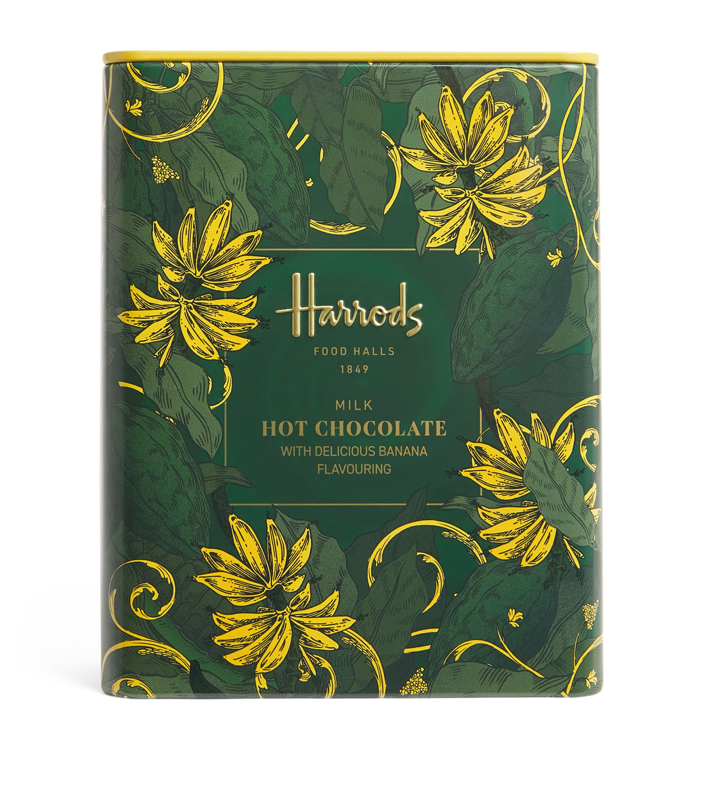 Harrods milk hot chocolate with banana 250g, UK version