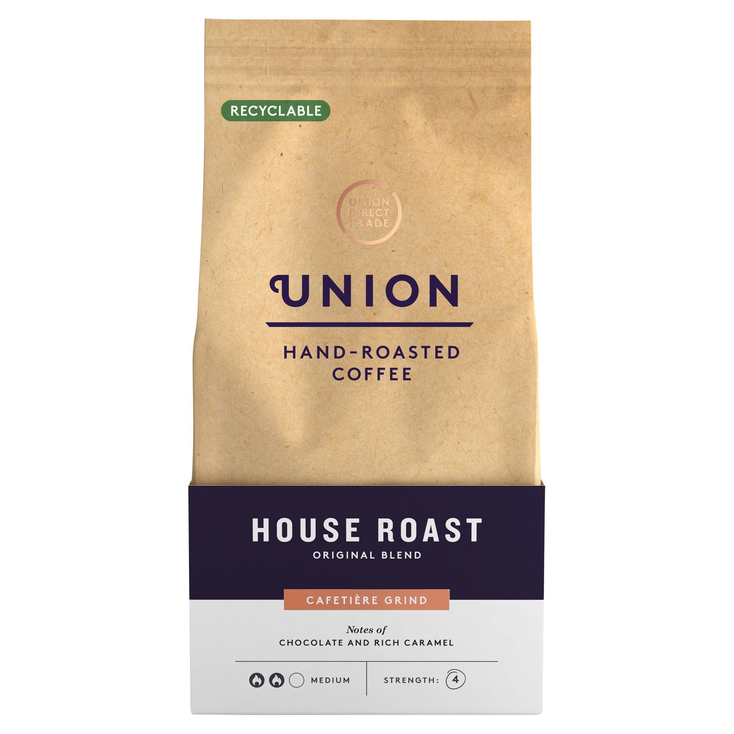 Union Hand-Roasted Coffee House Roast Cafetière Grind 200g GOODS Sainsburys   