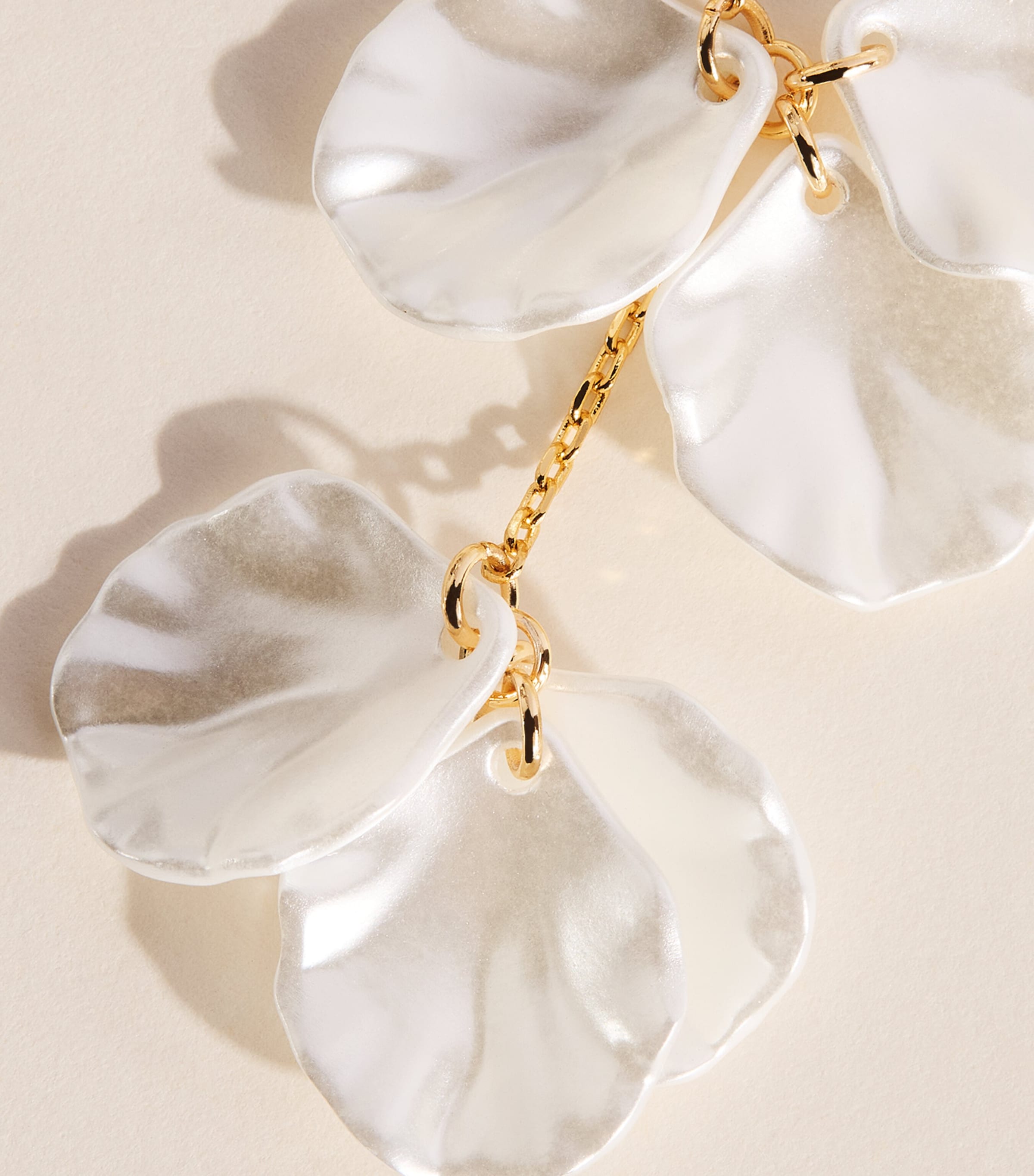 Self-Portrait faux pearl petal drop earrings (British brand)