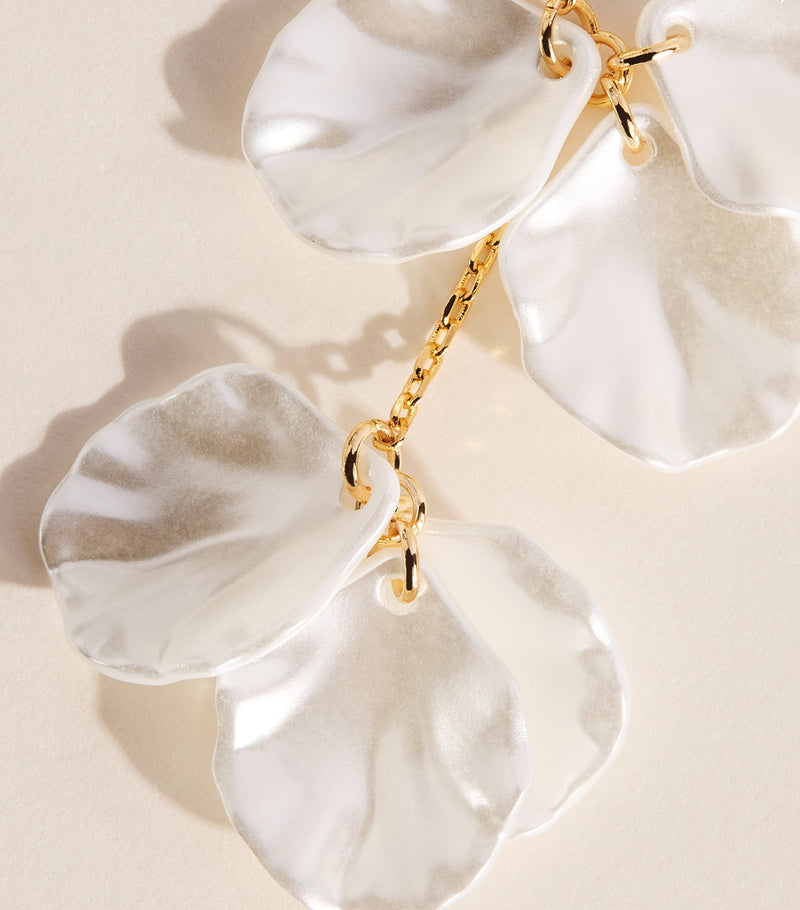 Self-Portrait faux pearl petal drop earrings (British brand)