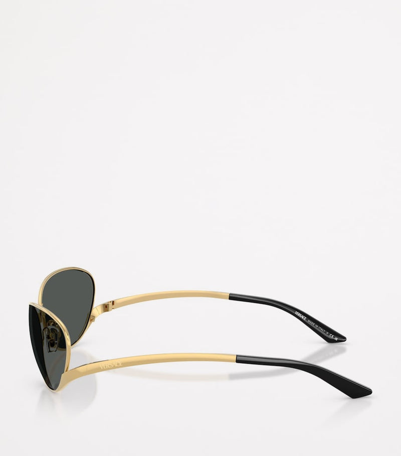 Versace oval cat-eye sunglasses with metal frame (British brand)