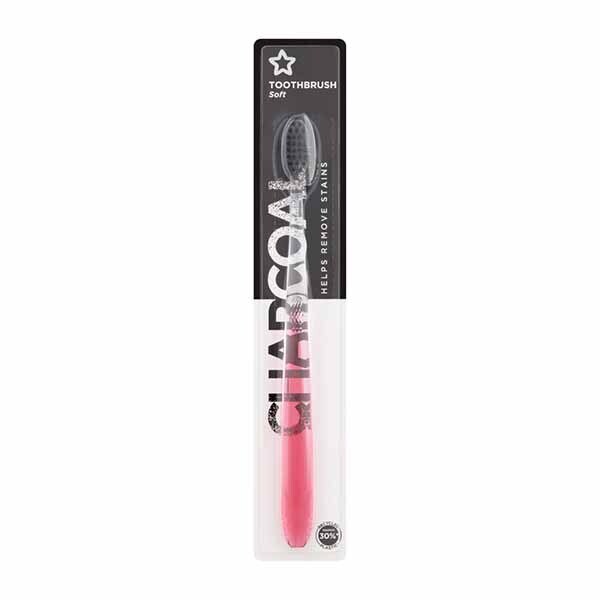 Superdrug Charcoal Toothbrush - Pink GOODS Superdrug   