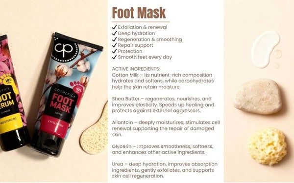 COSMEPICK cotton foot mask exfoliating 2 x 80ml - British product