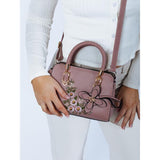 SVNX pink floral embroidered grab bag - British product