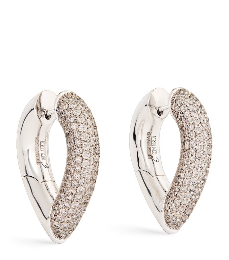Engelbert Big White Gold and Diamond Drop Link Earrings - British product