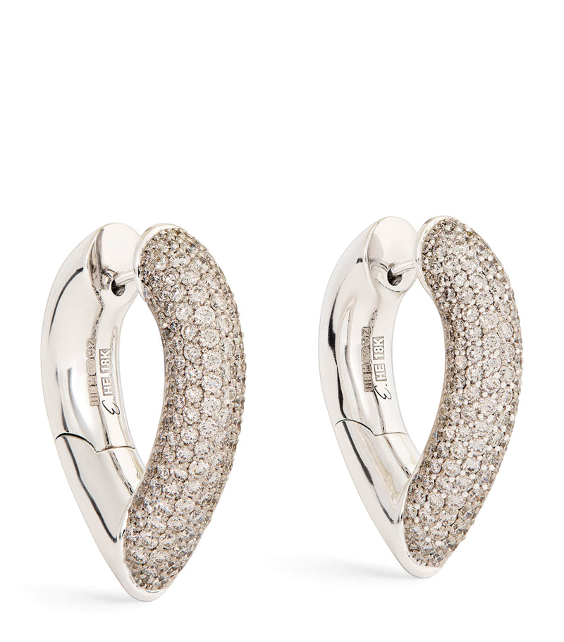 Engelbert Big White Gold and Diamond Drop Link Earrings - British product