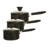 Habitat Aluminium Pan Set Black 3pc GOODS Sainsburys   