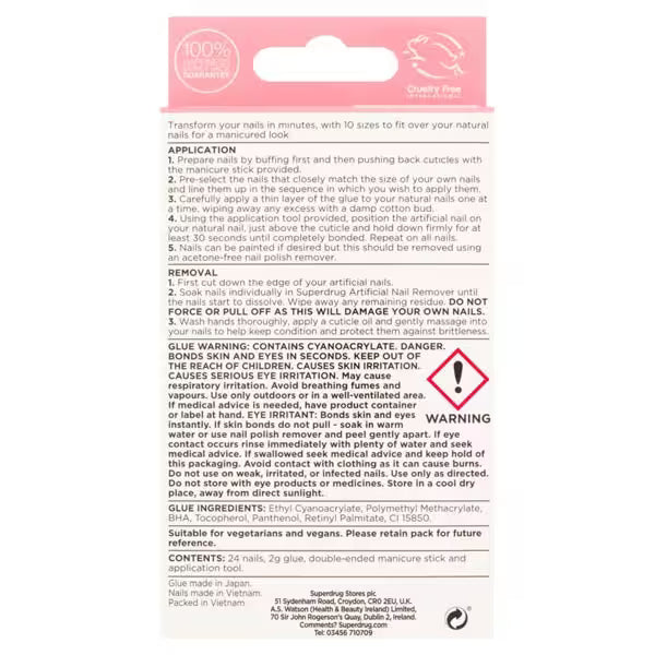Finishing Touches Baby Pink False Nails - British product