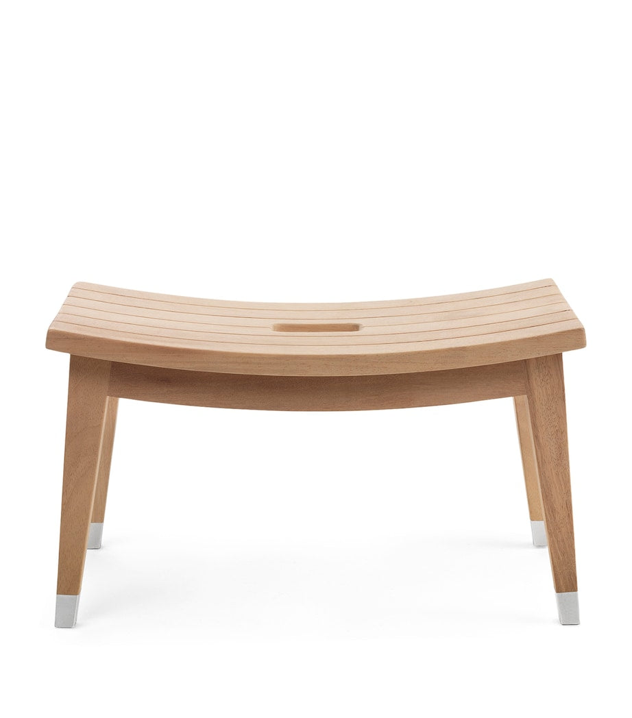 Flexform Lotus Ottoman iroko wood finish, imported from the UK