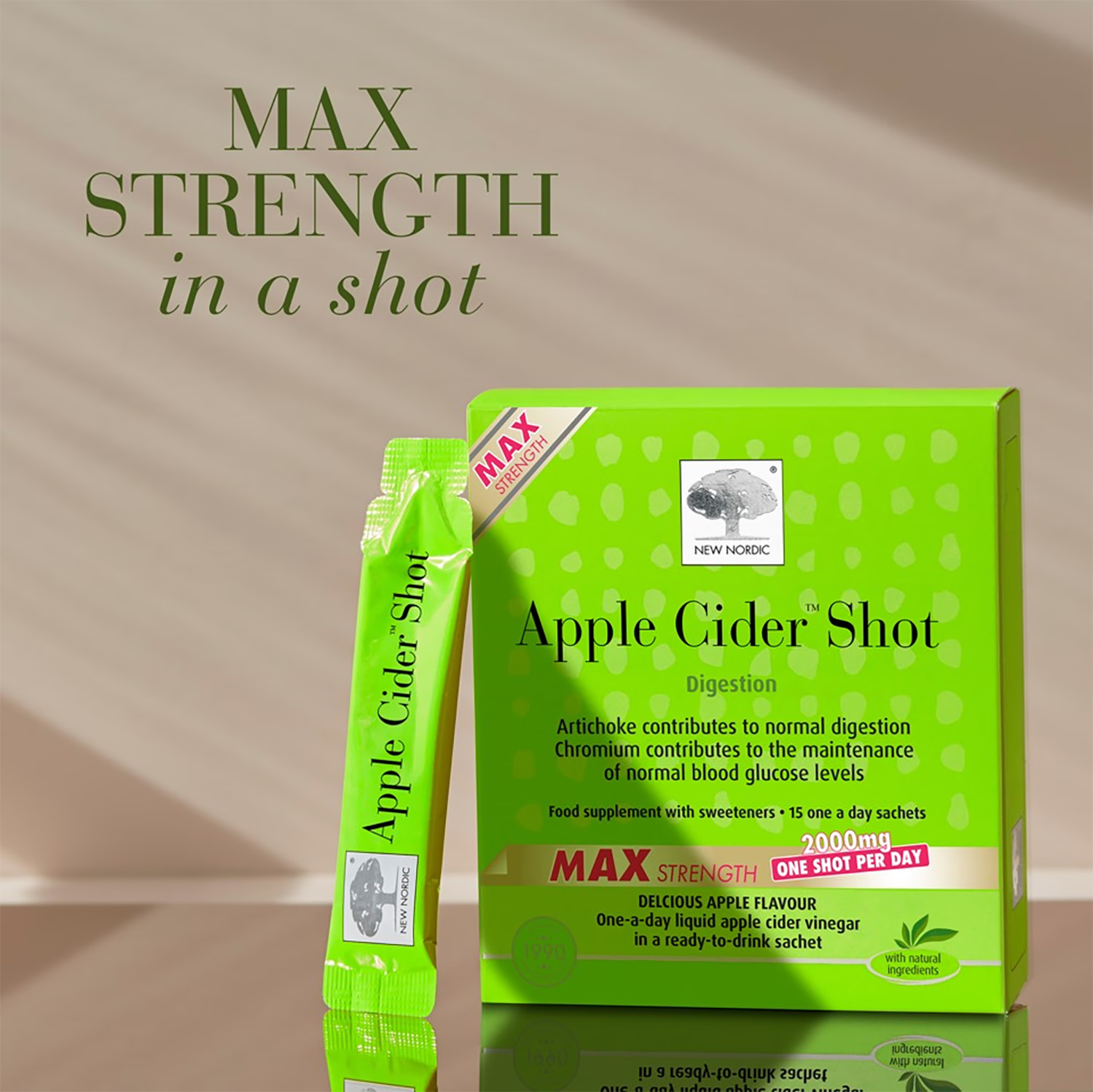 New Nordic apple cider shot 2000mg 15 sachets, imported from the UK