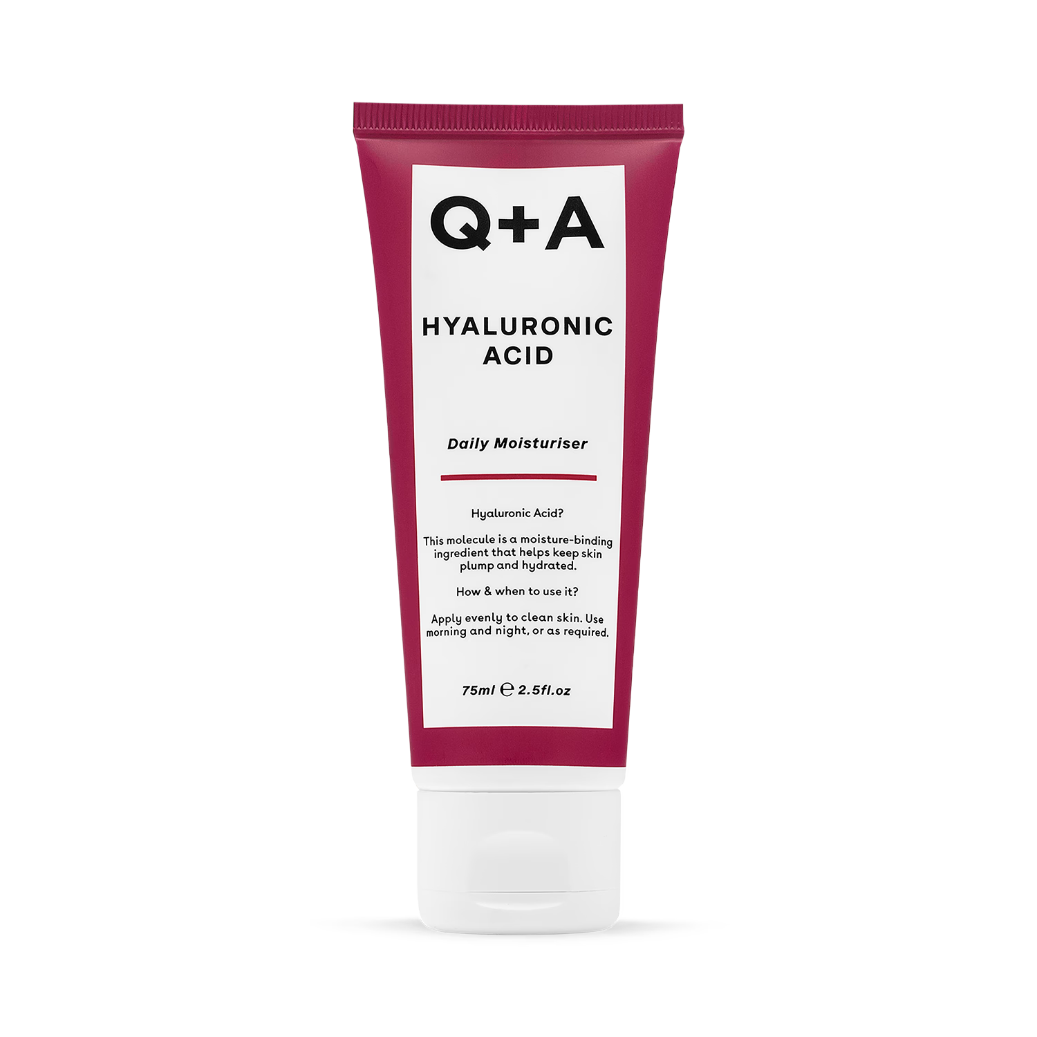 Q+A Hyaluronsyre Daglig Fuktighetskrem 75ml (Britisk merke)