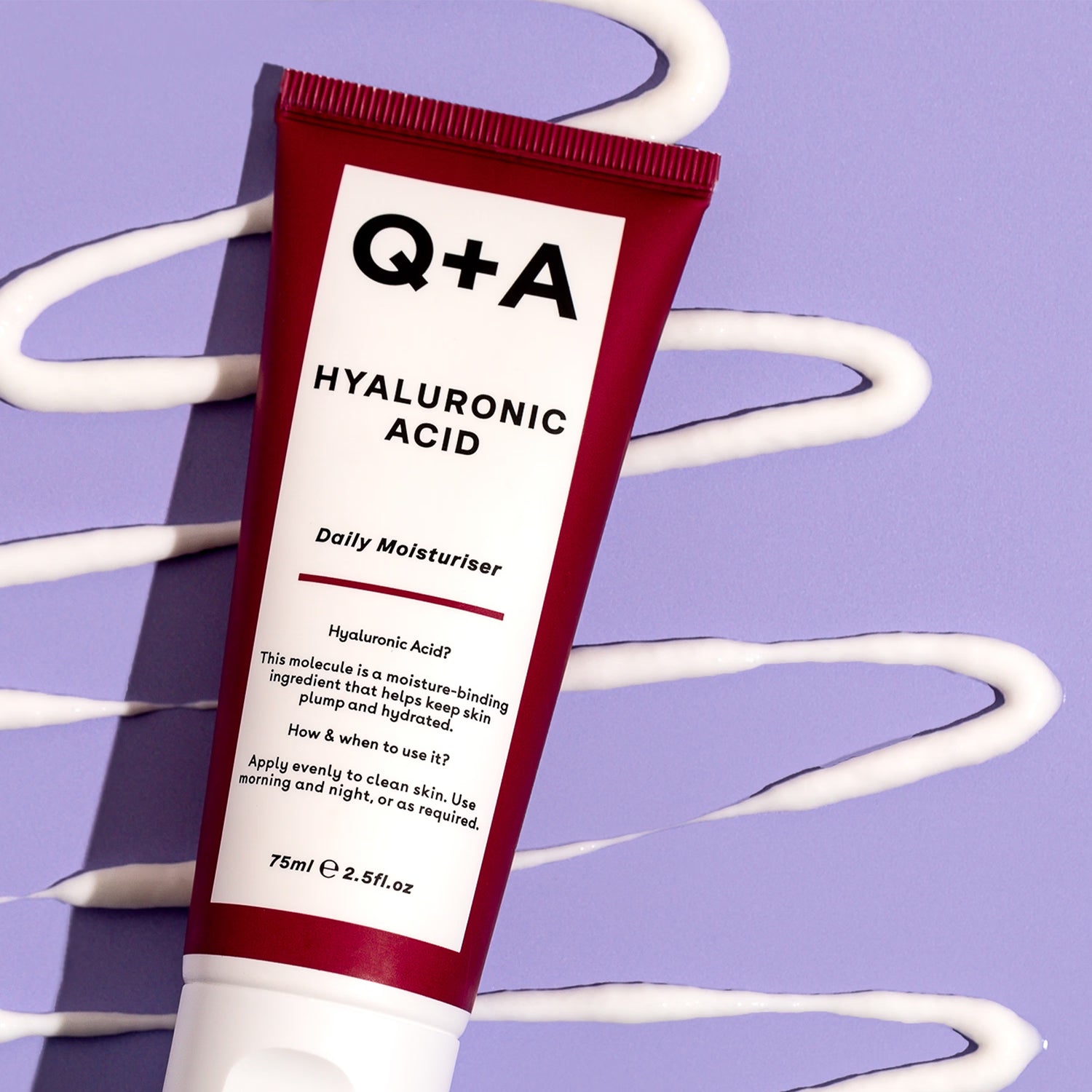 Q+A Hyaluronsyre Daglig Fuktighetskrem 75ml (Britisk merke)
