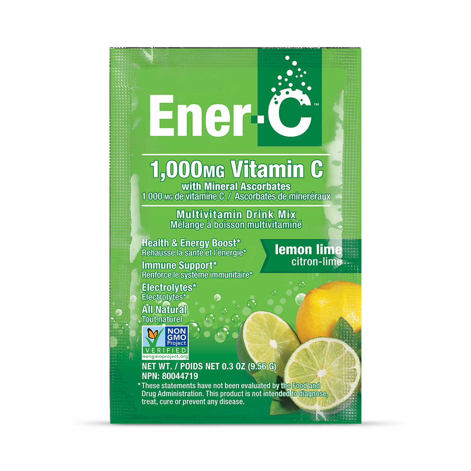 Ener-C lemon lime effervescent vitamin drink mix 30 sachets, imported from the UK