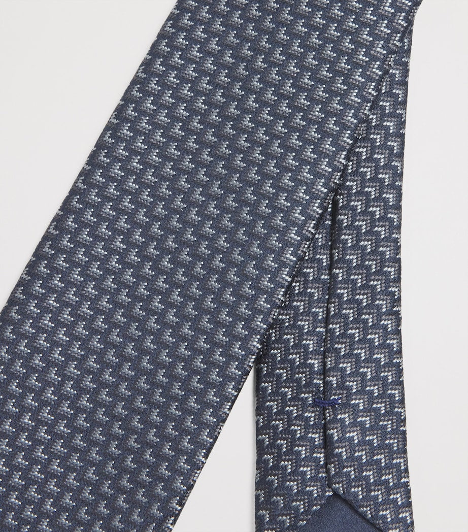 Giorgio Armani silk herringbone tie 7cm, UK version