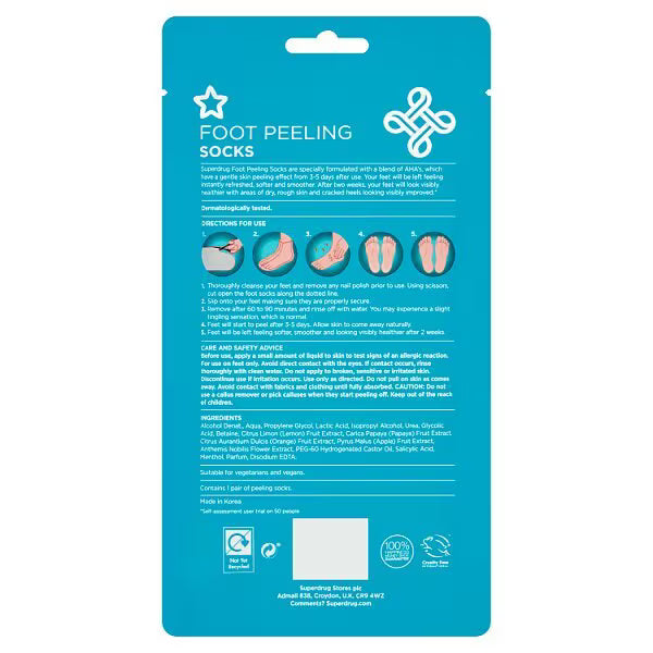 Superdrug Foot Peeling Socks (British brand)