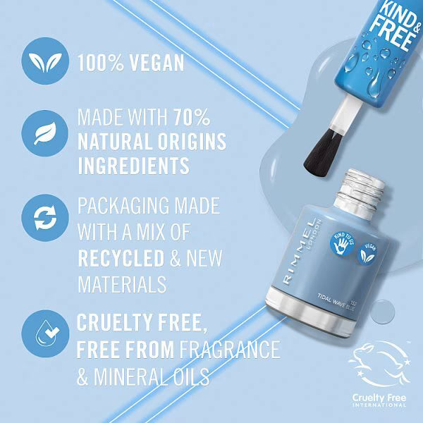 Rimmel Nail Polish Tidal Wave Blue, imported from the UK