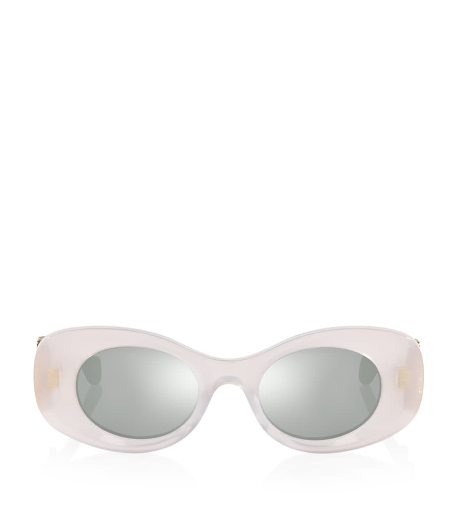LOEWE Anagram ovale Sonnenbrille mit abgeschrägten Acetatrahmen, britische Version