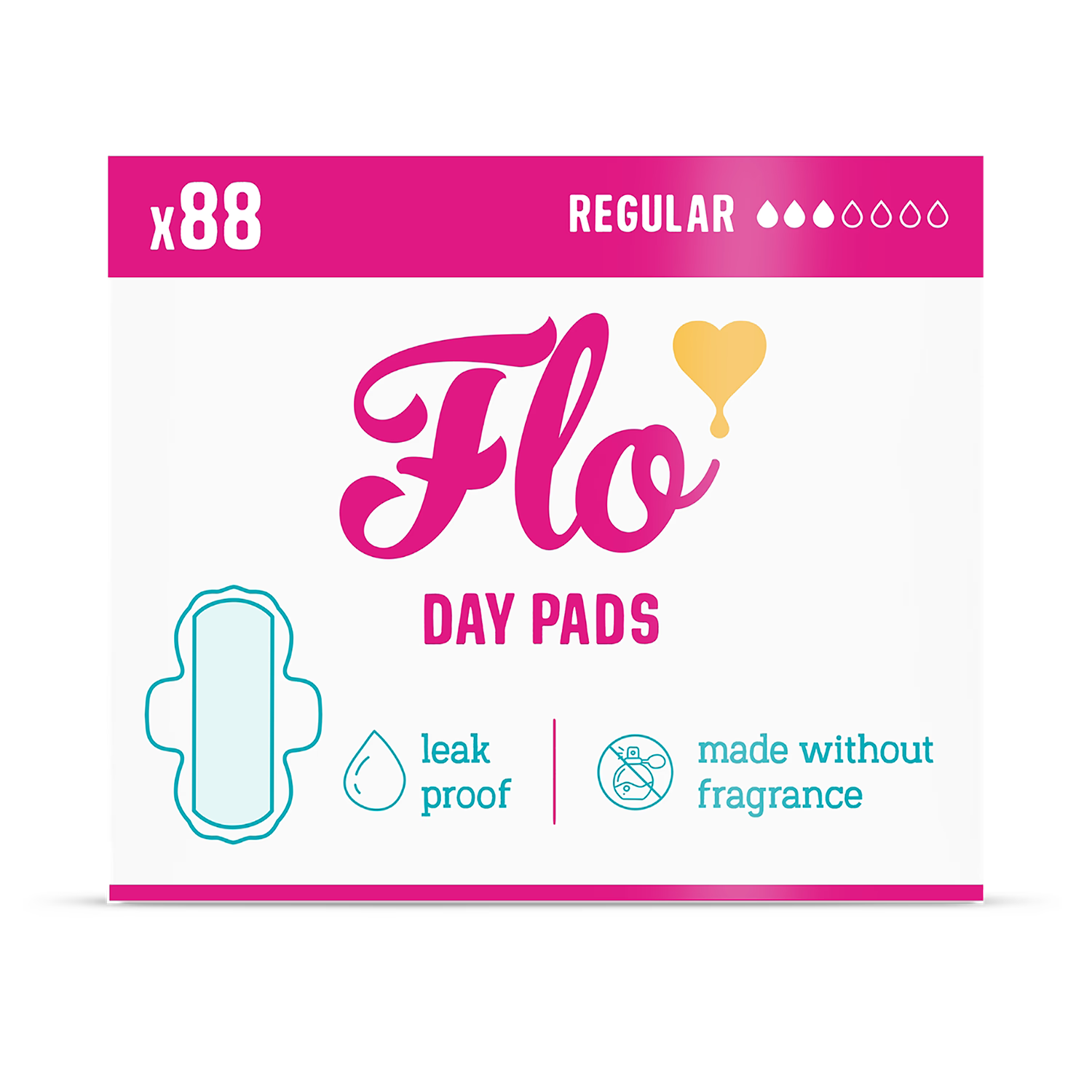 Flo Bamboo Period Pads Winged Super Absorbent 88 Pack - British product