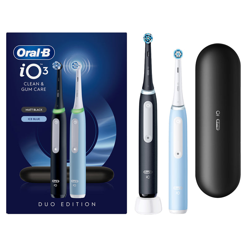 Oral-B iO 3 toothbrush 2-pack black blue, imported from the UK
