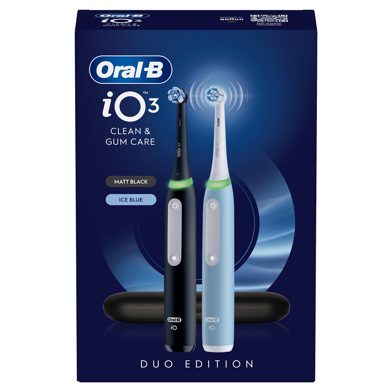 Oral-B iO 3 toothbrush 2-pack black blue, imported from the UK
