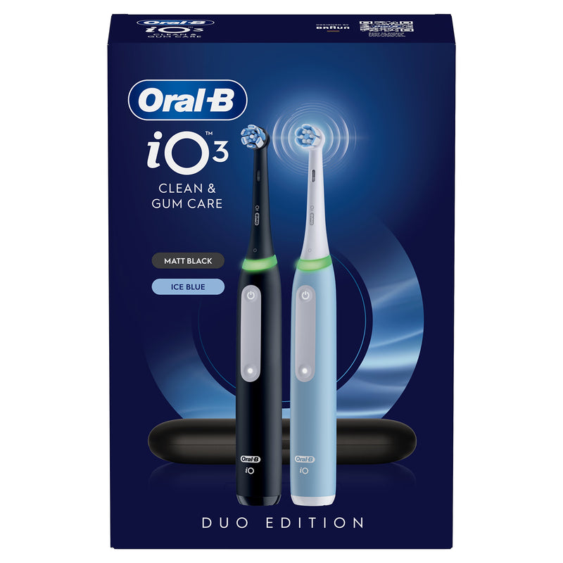 Oral-B iO 3 toothbrush 2-pack black blue, imported from the UK