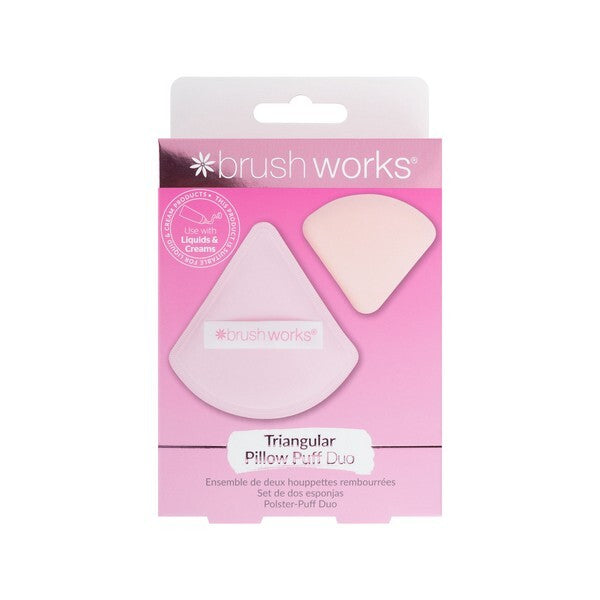 Brushworks triangular pillow puff duo large and small - British product