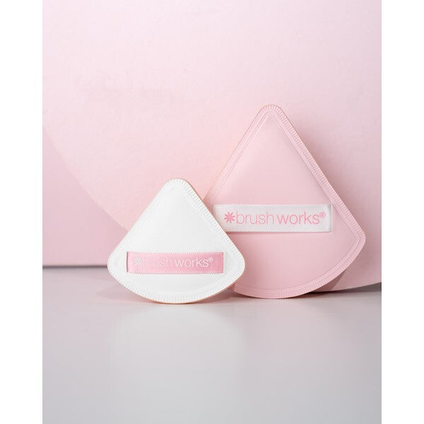 Brushworks triangular pillow puff duo large and small - British product