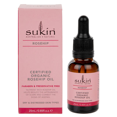 Sukin Sertifisert Økologisk Hybenolje Ansiktsolje 25ml