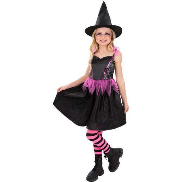 Smiffys witch costume dress and hat, imported from the UK