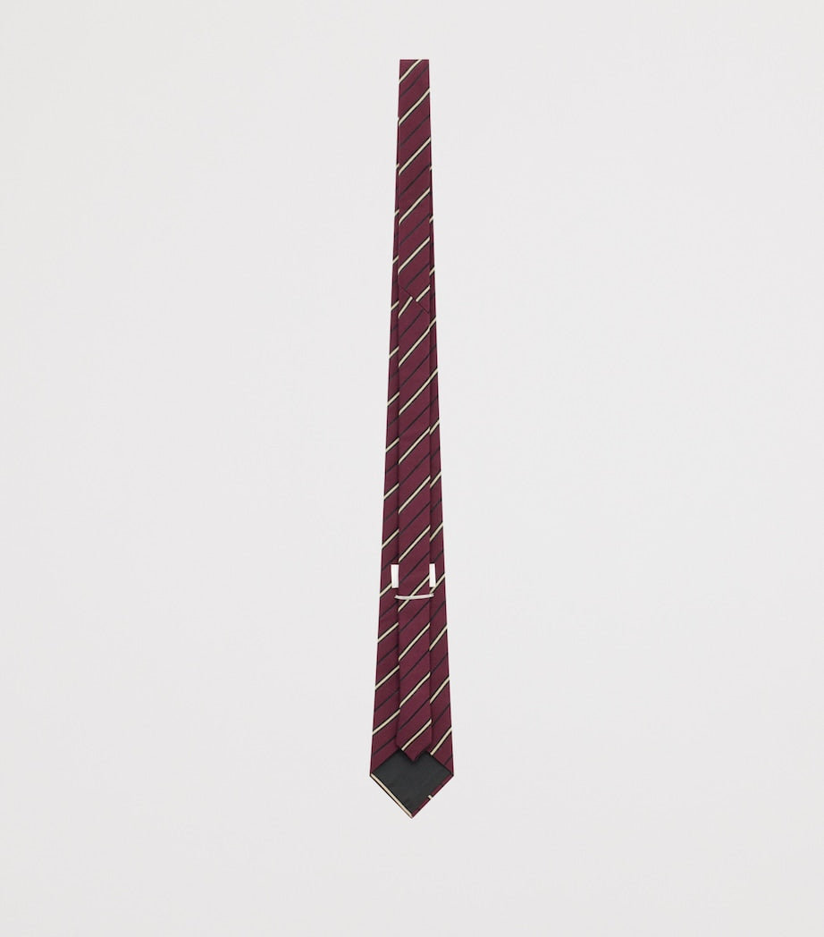 Saint Laurent silk-wool striped tie 8cm, imported from the UK