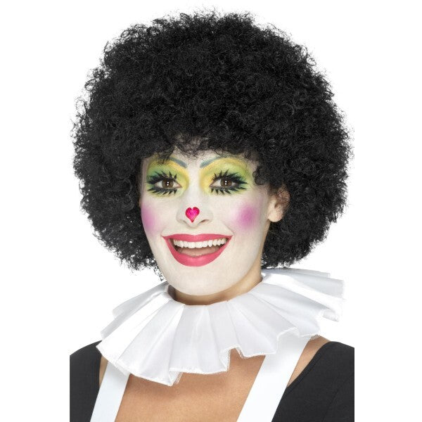 Smiffys white clown neck ruffle costume accessory, UK version