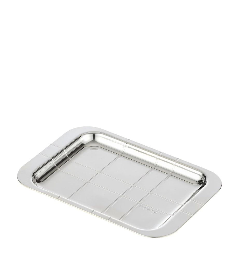 Christofle silver-plated Graphik tray 15cm x 10cm - British product